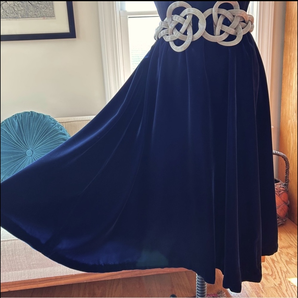 1950’s Blue Velvet Skirt, Hand Made